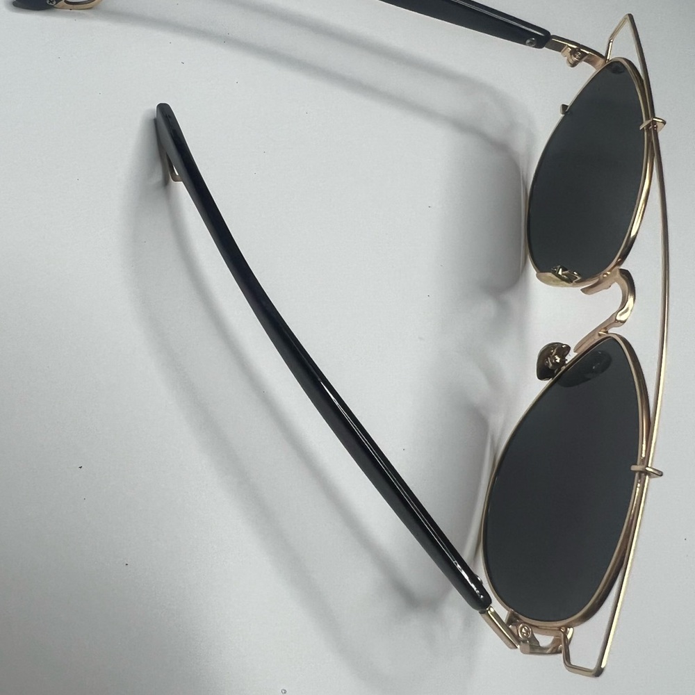 Gold & black glasses with gold steel accent